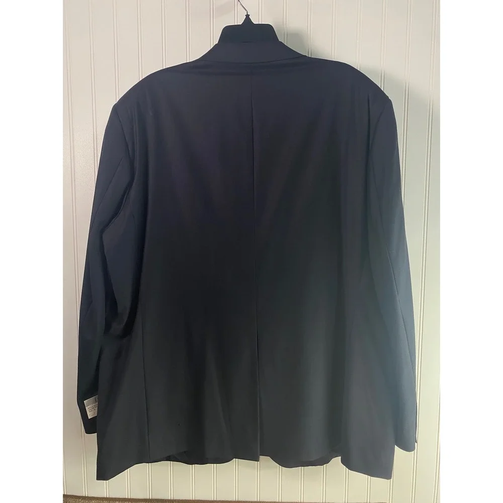 W.H. Belk Mens Navy Super‎ 120s Wool Blazer Sport Coat 50R NWT 211231 FLAW